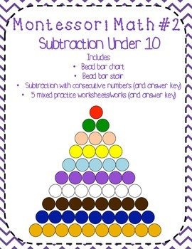 Preview of Montessori Math Subtraction (Bead Bar Subtraction)