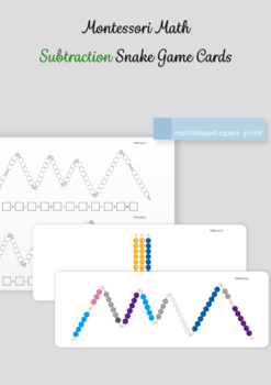 Preview of Montessori Math - Subtraction Snake Game