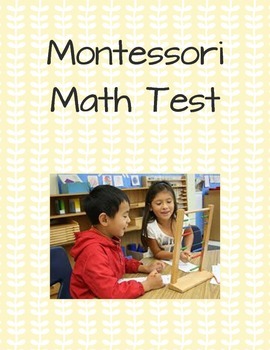 Preview of Montessori Math Test