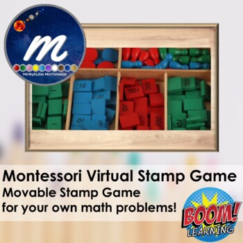 Preview of Montessori Math Virtual Stamp Game Material 4 Operations Forming Numbers BOOM