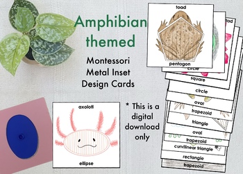 Preview of Montessori Metal Inset Amphibian themed design cards