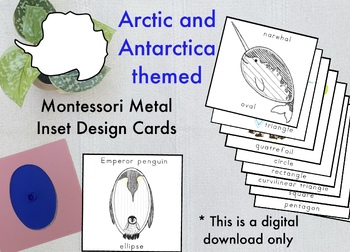 Preview of Montessori Metal Inset Designs set 9, Arctic and Antarctica themed