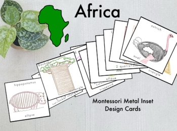 Preview of Montessori Metal Inset designs set 10,  Africa continent study