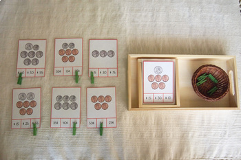 Preview of Montessori Money - Coin Counting Clip Cards