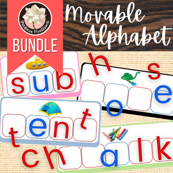 Preview of Montessori Phonics MEGA BUNDLE - Movable Alphabet Phoneme Segmentation Cards