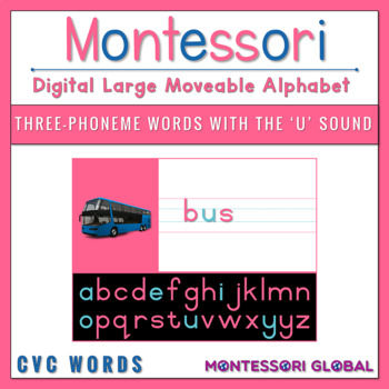 Preview of Montessori Moveable Alphabet | CVC Words | U Sounds | Phonetic