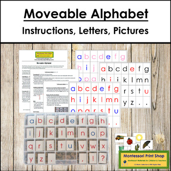 Preview of Montessori Moveable Alphabet Print (with instructions)