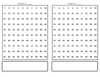 Preview of Montessori Multiples of Numbers Worksheet