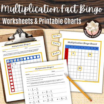 Preview of Montessori Multiplication Facts Bingo - Blank Multiplication Chart Fill In to 10