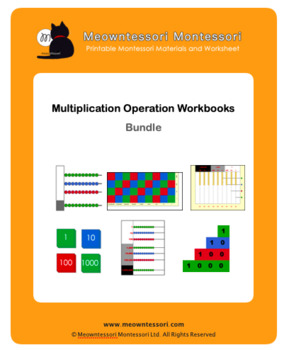 Preview of Montessori Multiplication Operation Workbooks Bundle