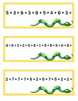 Preview of Montessori Multiplication Snake Game Command Cards
