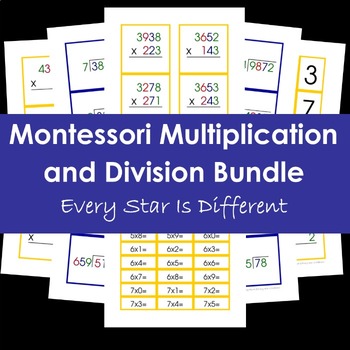 Preview of Montessori Multiplication and Division Bundle