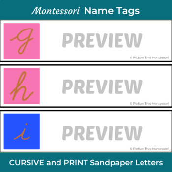 Preview of Montessori Name Tags | EDITABLE | Language and Practical Life Icons