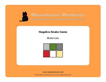 Preview of Montessori Negative Snake Game​ Material