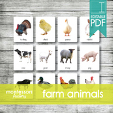 FARM ANIMALS • Montessori Cards • Flash Cards • Three Part Cards