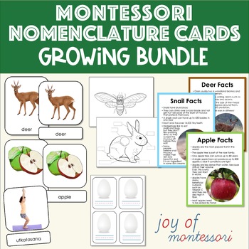 Preview of Montessori Nomenclature Cards Growing Bundle