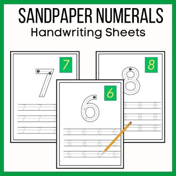 Preview of Montessori Number Handwriting Practice Sheets 0-9 Preschool