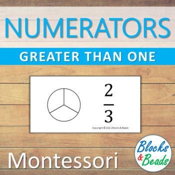 Preview of Montessori: Fraction Numeratiors Greater Than One Booklet
