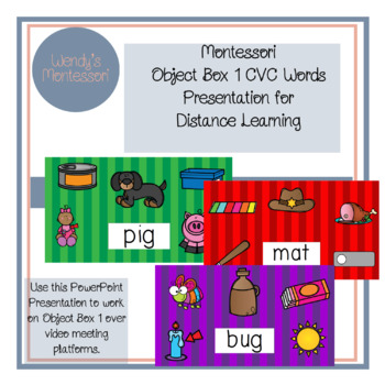 Preview of Montessori Object Box 1 CVC Words Interactive Presentation for Distance Learning