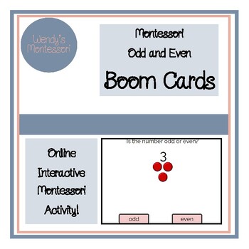 Preview of Montessori Odd and Even Boom Cards