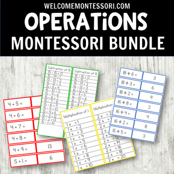 Preview of Montessori Operations Bundle: Addition, Subtraction, Multiplication, Division