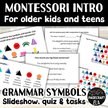 Preview of Montessori Parts of Speech | Introduction, Slideshow Quiz for Teens & Older Kids