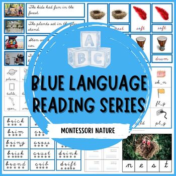 Preview of Montessori Phonetic Reading Blue Language Series Script Cursive