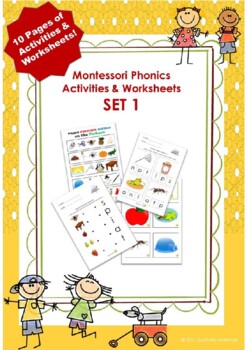 Preview of Montessori Phonics Activities and Worksheets - SET 1