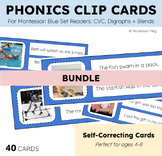 Montessori Phonics Clip Cards: Blue Series - BUNDLE