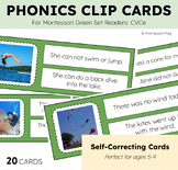 Montessori Phonics Clip Cards: Green Series - Set 1