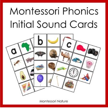 Montessori Phonics Initial Sound Cards with Black Border by Montessori ...
