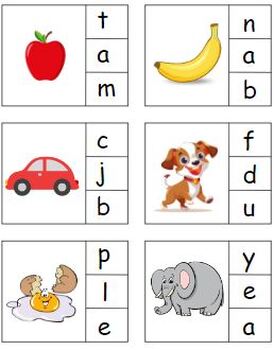 Preview of Montessori Phonics Initial Sounds Clip Cards