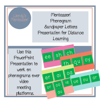 Preview of Montessori Phonogram Sandpaper Letters PowerPoint Distance Learning