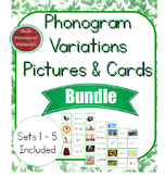 Montessori Phonogram Variations Picture & Word  Cards BUNDLE