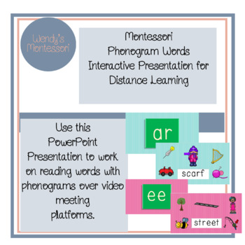 Preview of Montessori Phonogram Words Interactive Presentation for Distance Learning