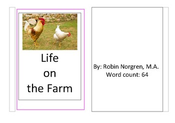 Preview of Montessori Pink Reader Life on the Farm Real Picture Pre-K through 2nd grade