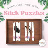 MONTESSORI PINK SERIES Craft Stick Puzzles | 60 cvc Words 