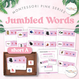 Montessori Pink Series Jumbled Word Cards for Short "A"