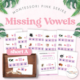 Montessori Pink Series Missing Vowel SHORT "A" - Clip Card