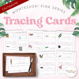 Montessori Pink Series Cursive Tracing Word Cards for Pres