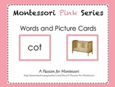 Montessori Pink Series word labels and picture matching CVC words