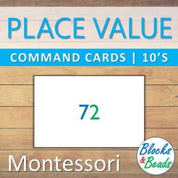 Preview of Montessori: Place Value Command Cards (10's)