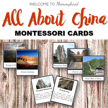 Preview of Montessori Places in China 3-part cards and information cards with real images