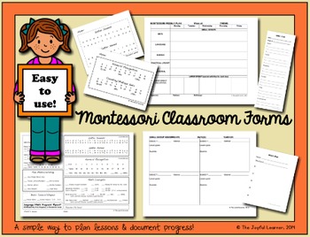 Preview of Montessori 3-6 yr Classroom Forms (includes Word & PDF files)