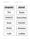 Montessori Plural Sorting Work -es