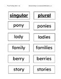 Montessori Plural Sorting Work -ies