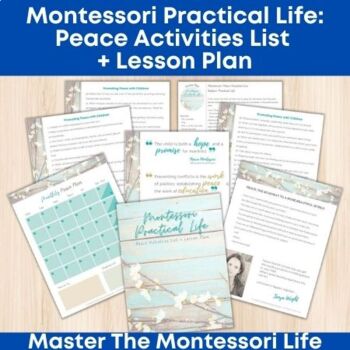 Preview of Montessori Practical Life: Peace Activities List + Lesson Plan