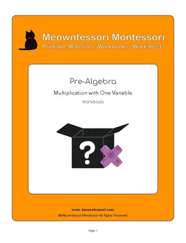 Preview of Montessori Pre-Algebra: Multiplication with One Variable Workbook