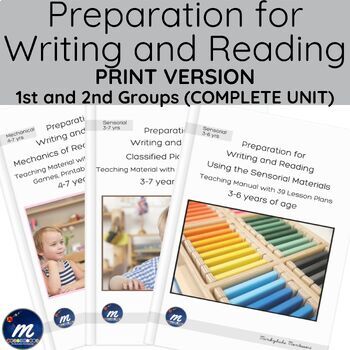 Preview of Montessori Preparation for Writing and Reading COMPLETE UNIT PRINT ONLY 6-9 YRS