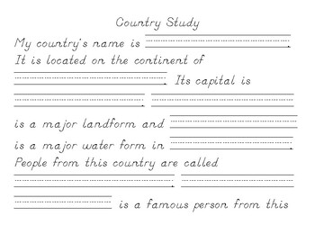 Preview of Montessori Primary Country Study